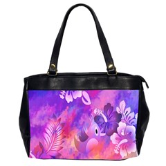 Abstract Flowers Bird Artwork Office Handbags (2 Sides)  by Nexatart