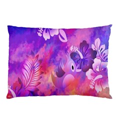 Abstract Flowers Bird Artwork Pillow Case (two Sides) by Nexatart