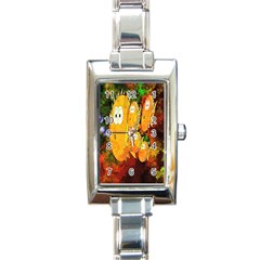 Abstract Fish Artwork Digital Art Rectangle Italian Charm Watch by Nexatart