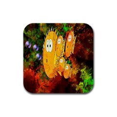 Abstract Fish Artwork Digital Art Rubber Square Coaster (4 Pack)  by Nexatart