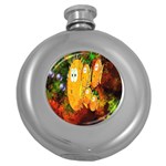 Abstract Fish Artwork Digital Art Round Hip Flask (5 oz) Front