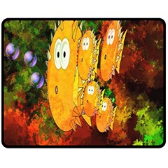 Abstract Fish Artwork Digital Art Fleece Blanket (medium)  by Nexatart