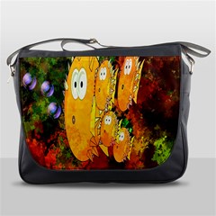 Abstract Fish Artwork Digital Art Messenger Bags by Nexatart