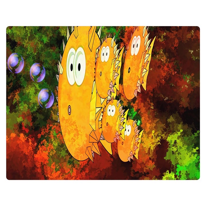 Abstract Fish Artwork Digital Art Double Sided Flano Blanket (Medium) 