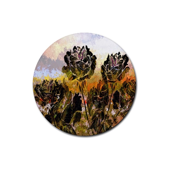 Abstract Digital Art Rubber Round Coaster (4 pack) 