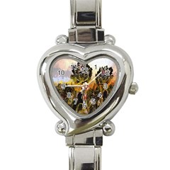 Abstract Digital Art Heart Italian Charm Watch by Nexatart