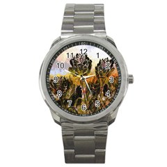 Abstract Digital Art Sport Metal Watch by Nexatart