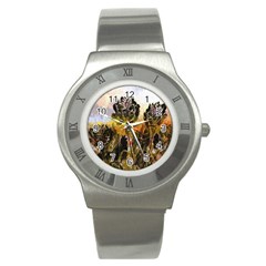 Abstract Digital Art Stainless Steel Watch by Nexatart