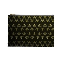 Abstract Skulls Death Pattern Cosmetic Bag (large)  by Nexatart