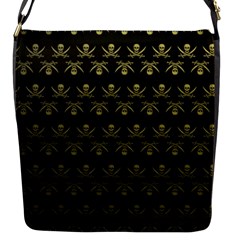 Abstract Skulls Death Pattern Flap Messenger Bag (s) by Nexatart