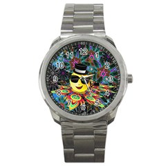 Abstract Digital Art Sport Metal Watch by Nexatart