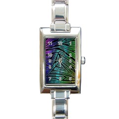 Abstract Background Rainbow Metal Rectangle Italian Charm Watch by Nexatart