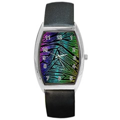 Abstract Background Rainbow Metal Barrel Style Metal Watch by Nexatart