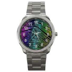 Abstract Background Rainbow Metal Sport Metal Watch by Nexatart