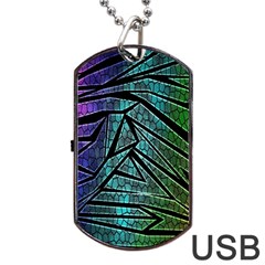 Abstract Background Rainbow Metal Dog Tag Usb Flash (two Sides) by Nexatart