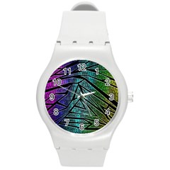 Abstract Background Rainbow Metal Round Plastic Sport Watch (m) by Nexatart