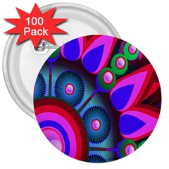 Abstract Digital Art  3  Buttons (100 Pack)  by Nexatart