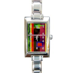 Abstract Art Geometric Background Rectangle Italian Charm Watch