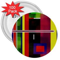 Abstract Art Geometric Background 3  Buttons (100 Pack) 