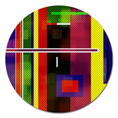 Abstract Art Geometric Background Magnet 5  (round)