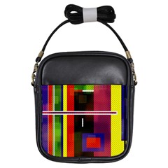 Abstract Art Geometric Background Girls Sling Bags by Nexatart