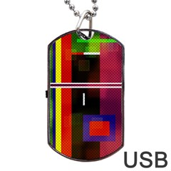 Abstract Art Geometric Background Dog Tag Usb Flash (two Sides) by Nexatart