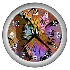 Abstract Digital Art Wall Clocks (silver) 