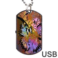 Abstract Digital Art Dog Tag Usb Flash (one Side)