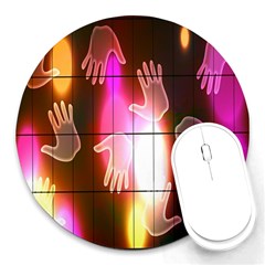 Abstract Background Design Squares Round Mousepads by Nexatart