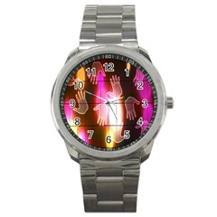 Abstract Background Design Squares Sport Metal Watch