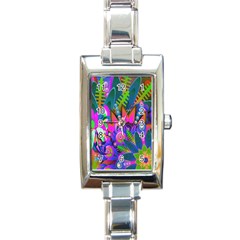 Abstract Digital Art  Rectangle Italian Charm Watch by Nexatart