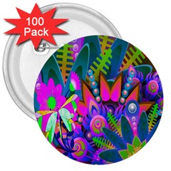 Abstract Digital Art  3  Buttons (100 Pack) 