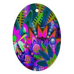 Abstract Digital Art  Oval Ornament (two Sides) by Nexatart