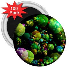 Abstract Balls Color About 3  Magnets (100 Pack) by Nexatart