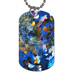 Abstract Farm Digital Art Dog Tag (two Sides) by Nexatart