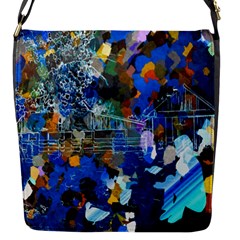 Abstract Farm Digital Art Flap Messenger Bag (s) by Nexatart