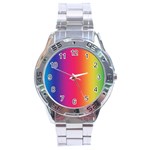 Abstract Rainbow Stainless Steel Analogue Watch Front