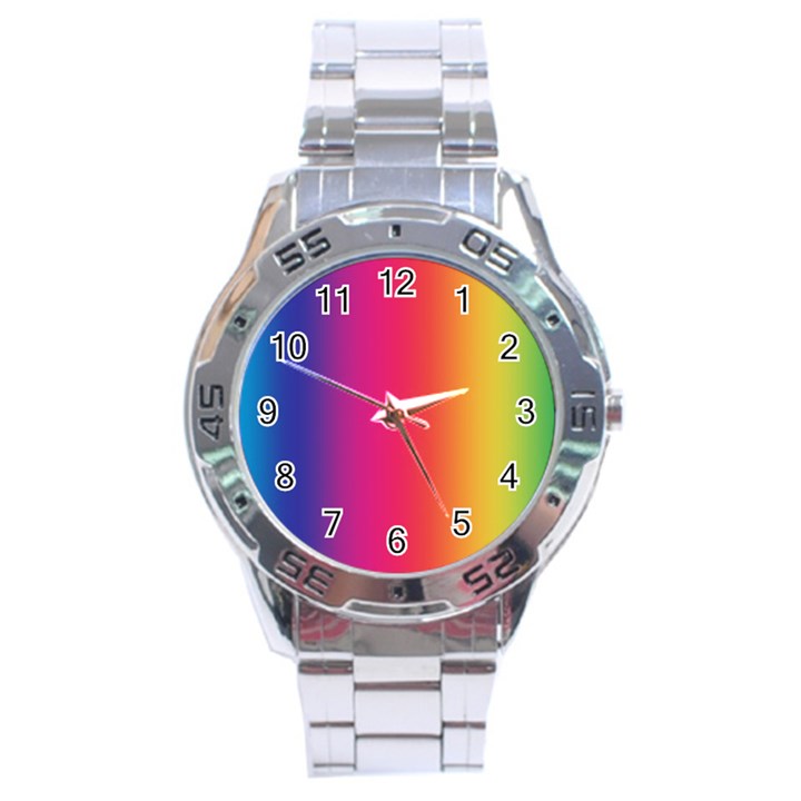 Abstract Rainbow Stainless Steel Analogue Watch