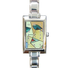 Abstract Art Face Rectangle Italian Charm Watch