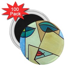 Abstract Art Face 2 25  Magnets (100 Pack) 