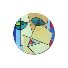 Abstract Art Face Magnet 3  (round)