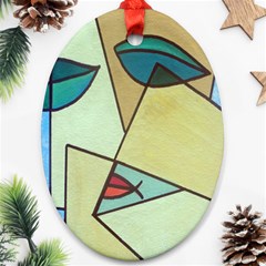 Abstract Art Face Oval Ornament (two Sides) by Nexatart