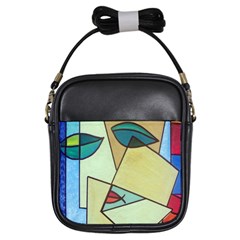 Abstract Art Face Girls Sling Bags