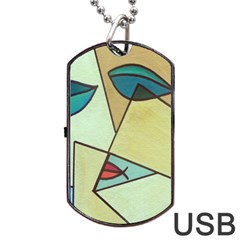 Abstract Art Face Dog Tag Usb Flash (one Side)