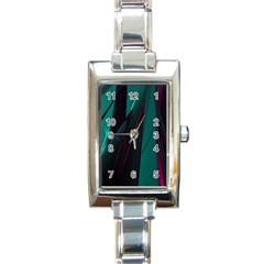 Abstract Green Purple Rectangle Italian Charm Watch