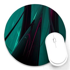 Abstract Green Purple Round Mousepads by Nexatart