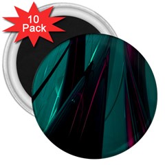 Abstract Green Purple 3  Magnets (10 Pack) 