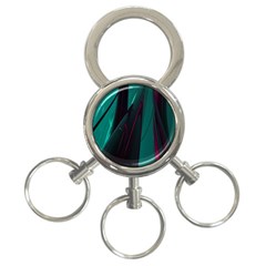 Abstract Green Purple 3-ring Key Chains by Nexatart