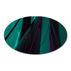 Abstract Green Purple Oval Magnet by Nexatart