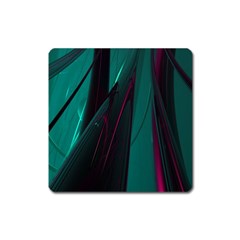 Abstract Green Purple Square Magnet